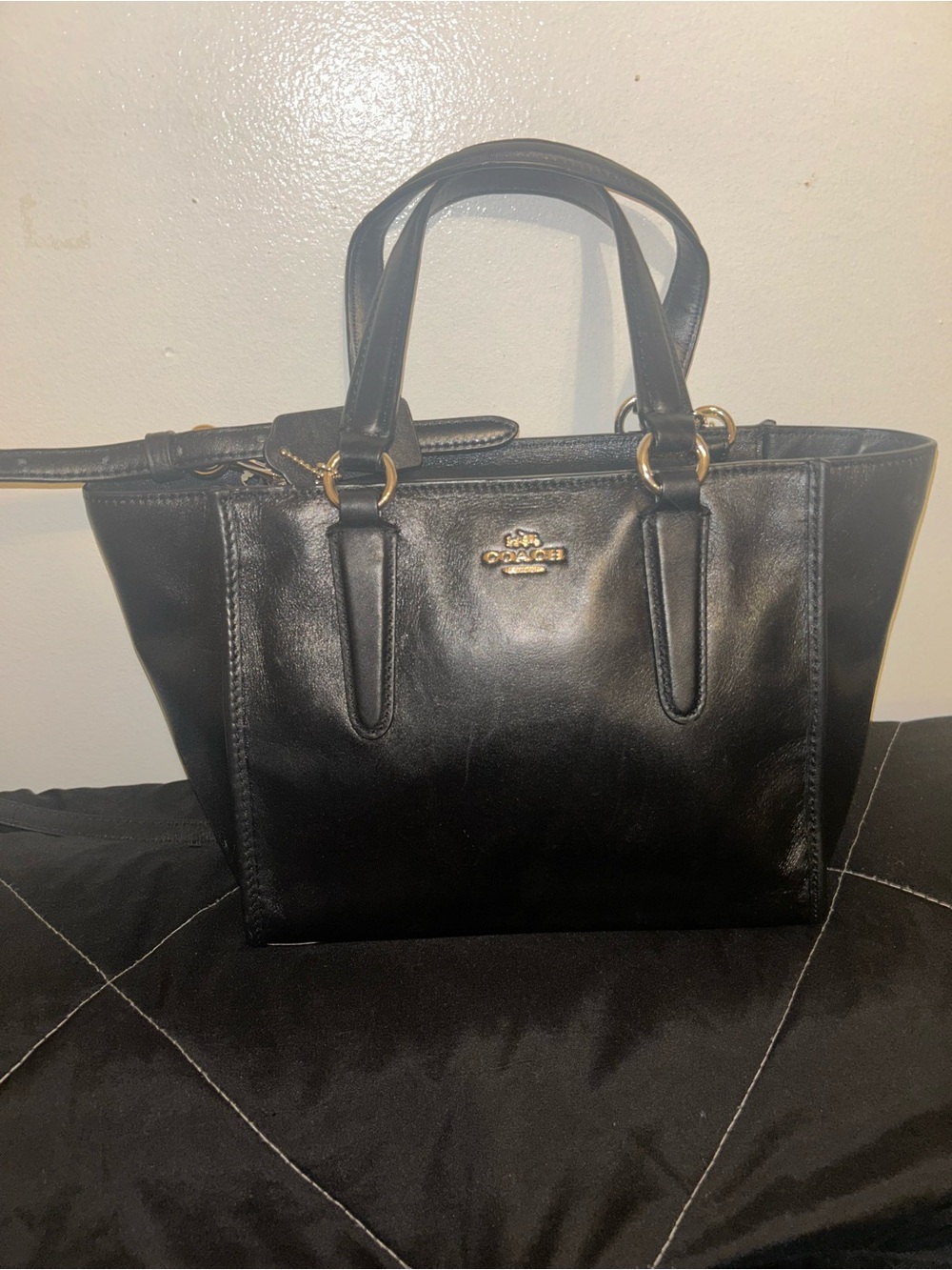 Black Coach Crosby Mini Carryall In Smooth